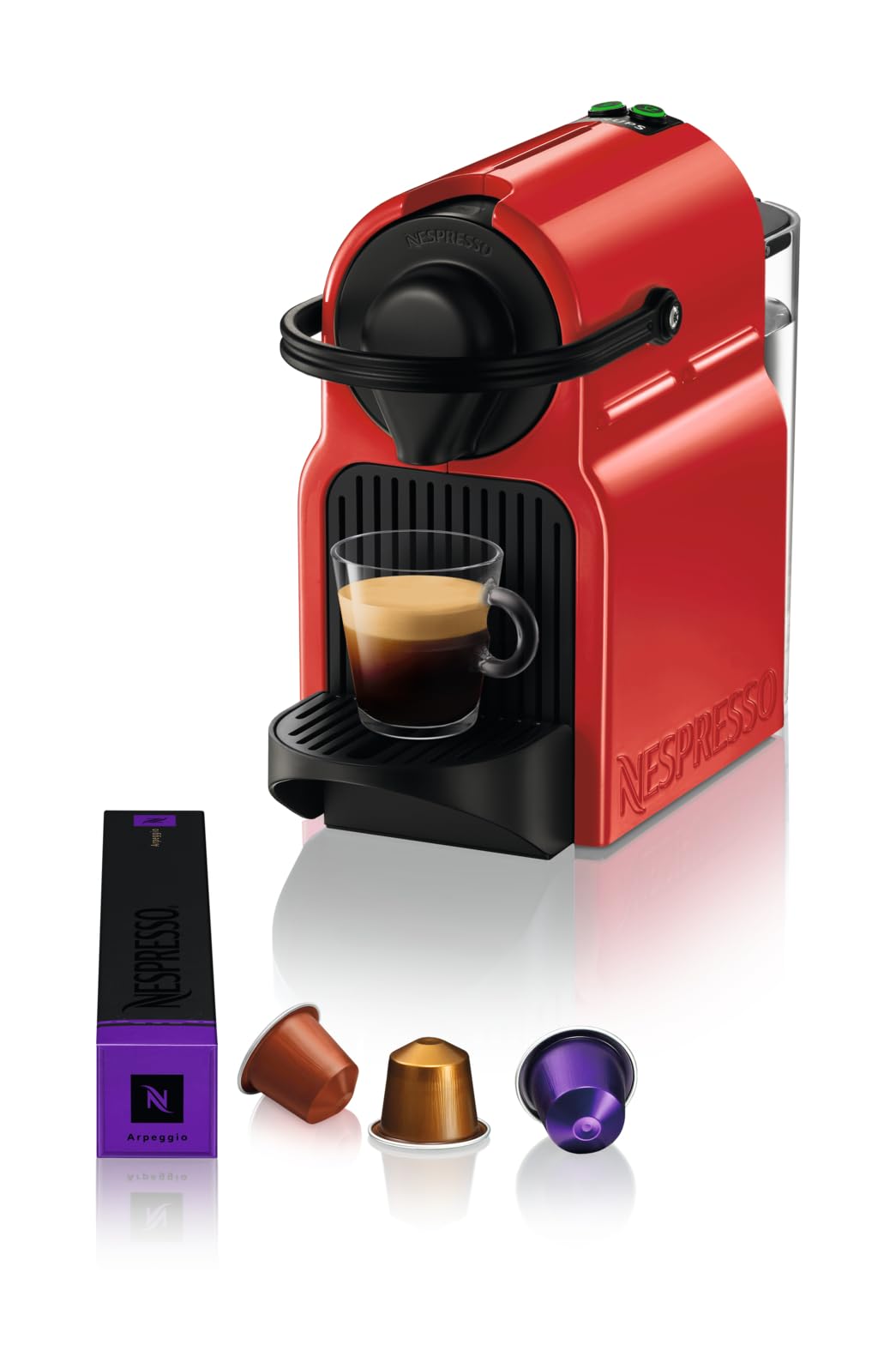Machine à capsules rouge – Espresso 19 bars, format compact