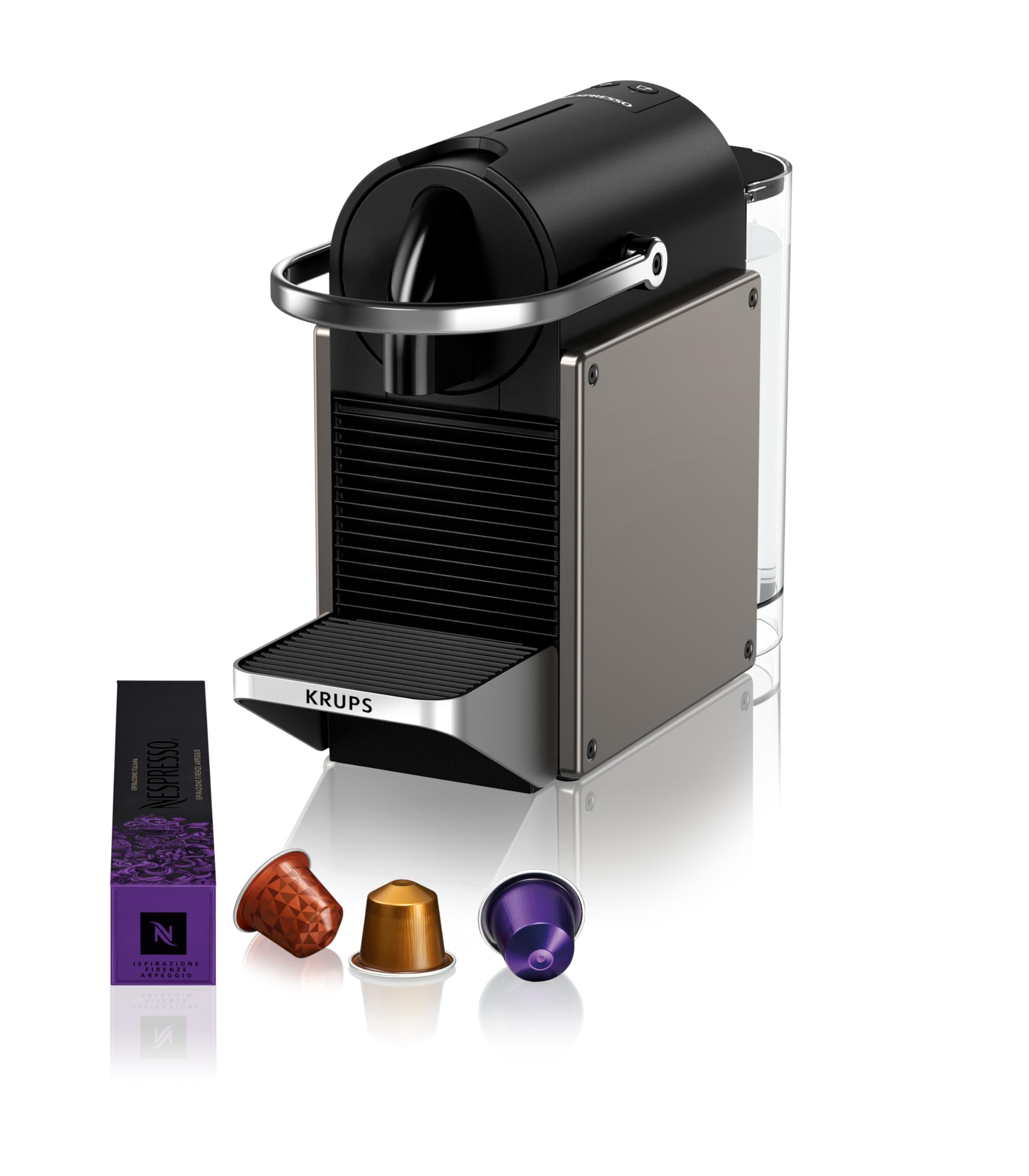 Machine espresso Titane – Revêtement métal, 2 longueurs de tasse