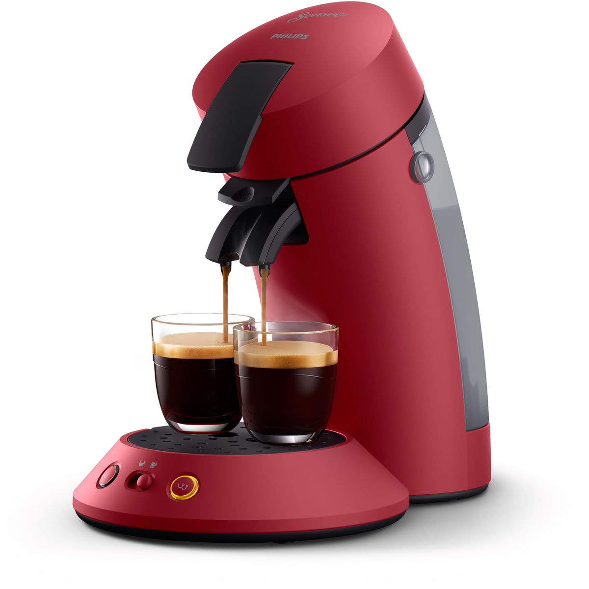 Cafetière à dosettes Rouge – Café long ou intense (réf. CSA210/91)